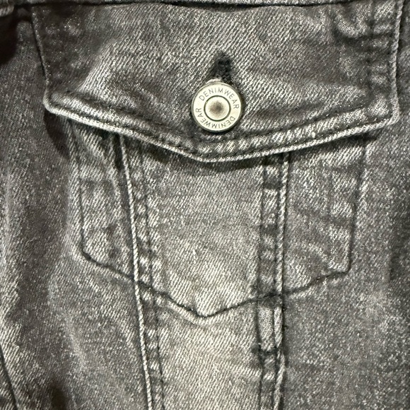 Ashley Vintage Charm Women Cropped Jean Jacket Acid Wash Denim Black Size Large - Picture 8 of 10